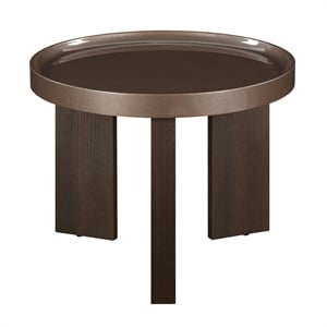 Bowery Hill End Table with Tray Edge in Dark Blond and Smoked Oak