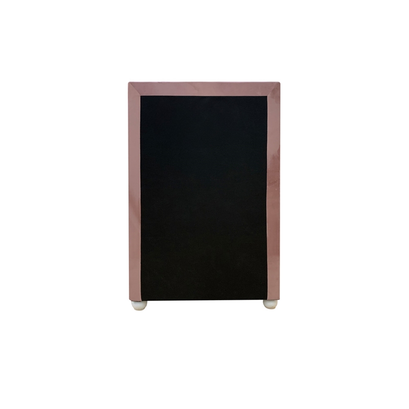 Bowery Hill Tufted 4-Drawer Youth Chest in Pink Fabric and White