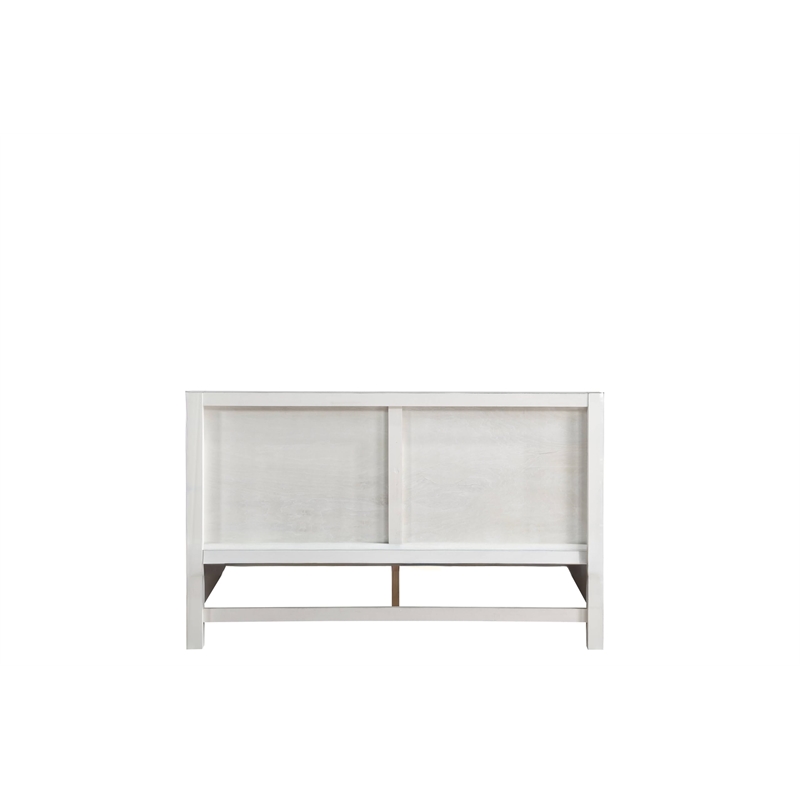 Bowery Hill Low-Profile Queen Bed with Slat Support in Weathered White