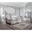 Bowery Hill Rectangular Wall Mirror with Scrollwork in Antique Platinum