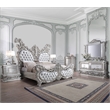 Bowery Hill Rectangular Wall Mirror with Scrollwork in Antique Platinum