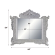 Bowery Hill Rectangular Wall Mirror with Scrollwork in Antique Platinum