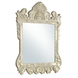 Bowery Hill Rectangular Wall Mirror with Scrollwork in Champagne Silver