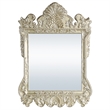 Bowery Hill Rectangular Wall Mirror with Scrollwork in Champagne Silver