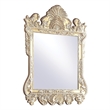 Bowery Hill Rectangular Wall Mirror with Scrollwork in Champagne Silver