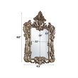 Bowery Hill Rectangular Wall Mirror with Scrollwork in Brown and Gold