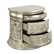 Bowery Hill Rococo Nightstand with Felt-Lined Drawers in Antique Gold