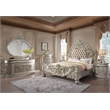 Bowery Hill Rococo Nightstand with Felt-Lined Drawers in Antique Gold