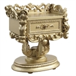 Bowery Hill Rococo Nightstand with Felt-Lined Drawers in Gold