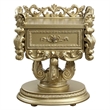 Bowery Hill Rococo Nightstand with Felt-Lined Drawers in Gold
