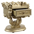 Bowery Hill Rococo Nightstand with Felt-Lined Drawers in Gold