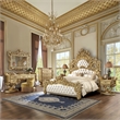Bowery Hill Rococo Nightstand with Felt-Lined Drawers in Gold