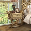 Bowery Hill Rococo Nightstand with Felt-Lined Drawers in Gold
