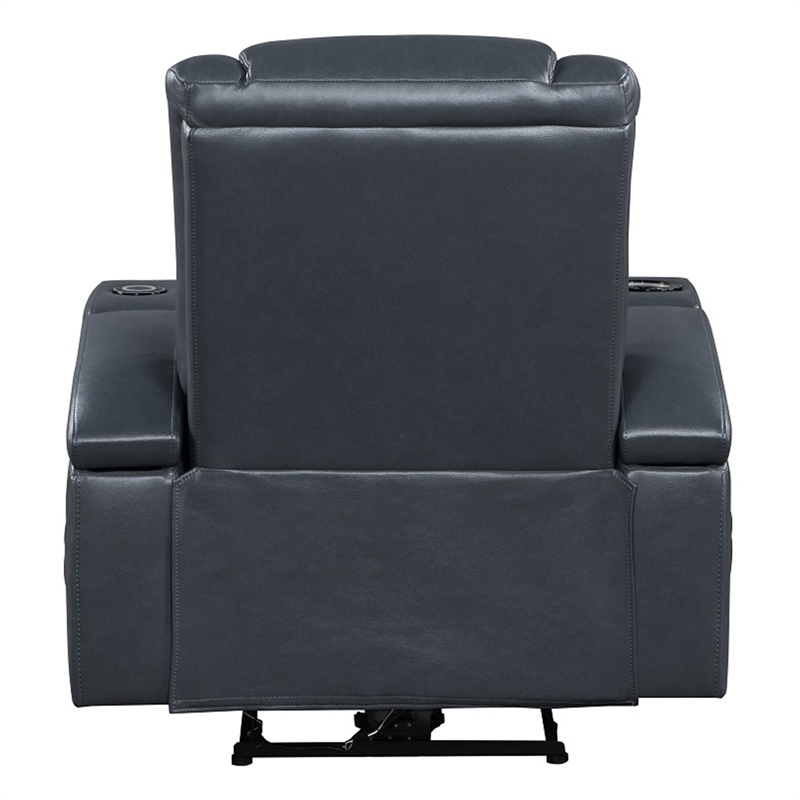 Bowery Hill Power Motion Recliner with Bluetooth Speakers in Blue and Black