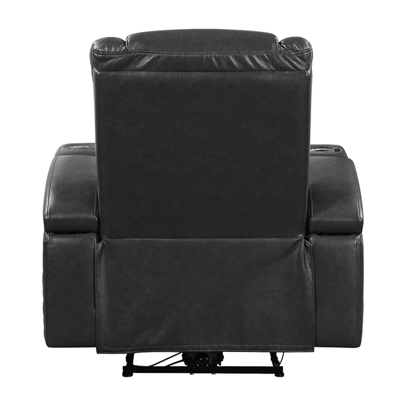 Bowery Hill Power Motion Recliner with Bluetooth Speakers in Dark Gray