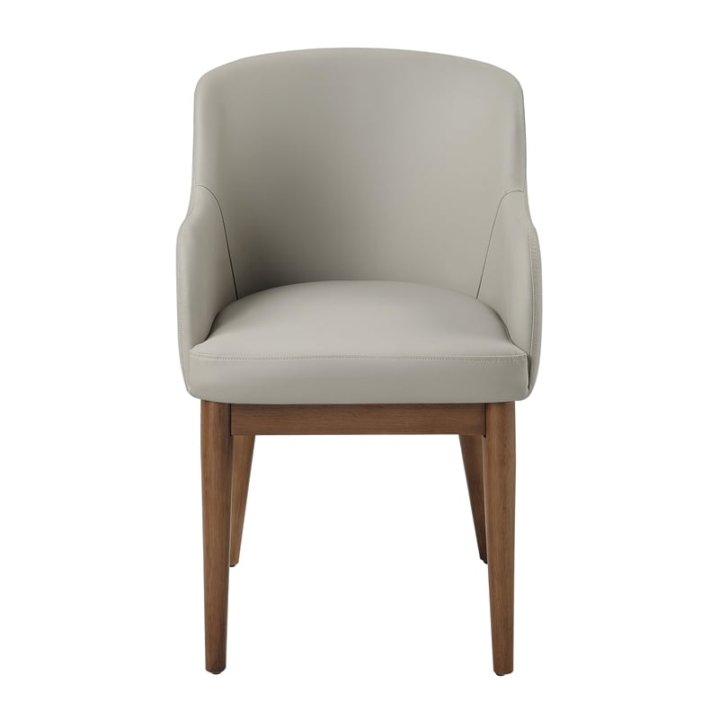 Bowery Hill Side Chair Set of 2 in Synthetic Leather and Walnut