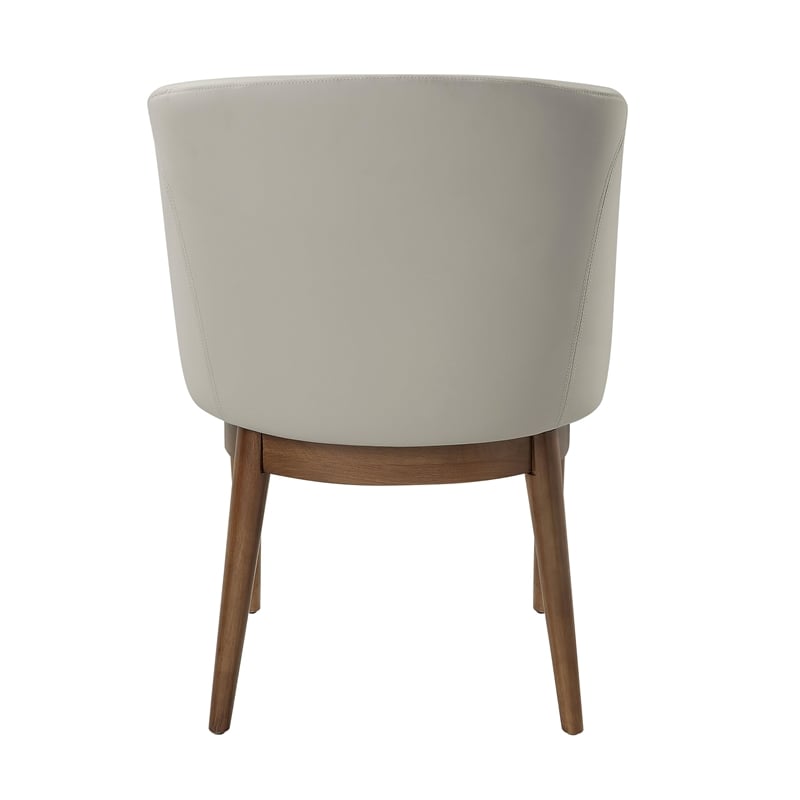 Bowery Hill Side Chair Set of 2 in Synthetic Leather and Walnut