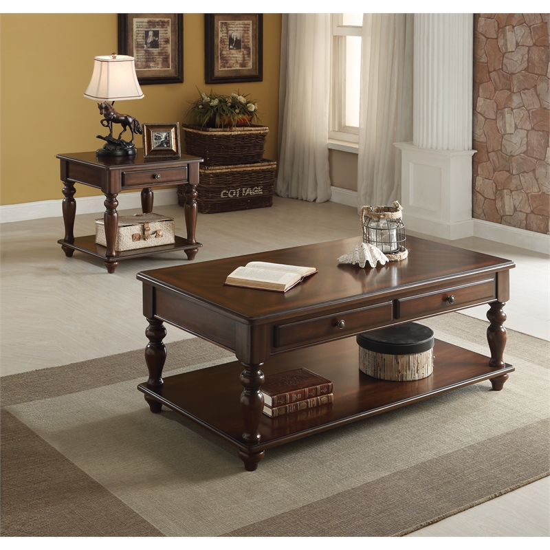 Bowery Hill Coffee Table with Lift Top and Bottom Shelf in Walnut