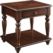 Bowery Hill Turned-Leg End Table with Drawer and Open Shelf in Walnut