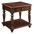 Bowery Hill Turned-Leg End Table with Drawer and Open Shelf in Walnut