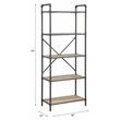 Bowery Hill 5-Tier Rectangular Bookshelf in Antique Oak and Sandy Gray