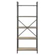 Bowery Hill 5-Tier Rectangular Bookshelf in Antique Oak and Sandy Gray