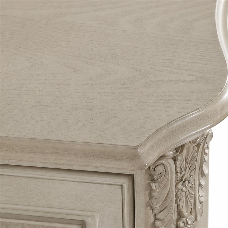 Bowery Hill China Cabinet in Glass and Antique White Finish