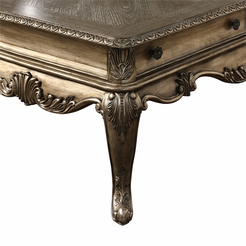 Bowery Hill 2-Drawer Coffee Table with Wood Top in Vintage Oak