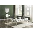 Bowery Hill Square Glass End Table with Mirrored Base and Faux Stones