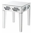 Bowery Hill Square Glass End Table with Mirrored Base and Faux Stones