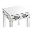 Bowery Hill Square Glass End Table with Mirrored Base and Faux Stones
