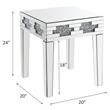 Bowery Hill Square Glass End Table with Mirrored Base and Faux Stones