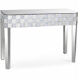 Bowery Hill Rectangular Console Table with Mirrored Finish and Tapered Legs