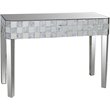 Bowery Hill Rectangular Console Table with Mirrored Finish and Tapered Legs