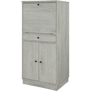 Bowery Hill Engineered Wood Wine Cabinet with 1 Drawer in Antique White
