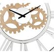 Bowery Hill Round Wall Clock with Open Back Metal Frame and Mirror Panels