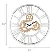 Bowery Hill Round Wall Clock with Open Back Metal Frame and Mirror Panels