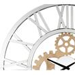 Bowery Hill Round Wall Clock with Open Back Metal Frame and Mirror Panels