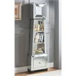 Bowery Hill Mirrored Floor Clock with Quartz Movement and Storage