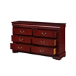 Bowery Hill Rectangular Wood 6-Drawer Dresser in Cherry Finish
