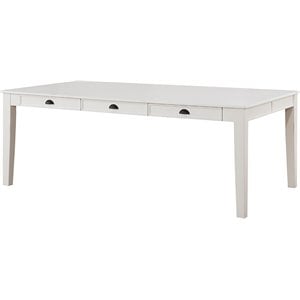 Bowery Hill Rectangular Wooden Dining Table with 6 Drawers in Antique White