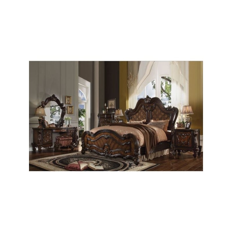 Bowery Hill California King Wooden Panel Bed in Cherry Oak