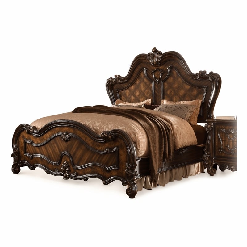 Bowery Hill California King Wooden Panel Bed in Cherry Oak