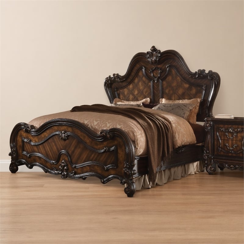 Bowery Hill California King Wooden Panel Bed in Cherry Oak