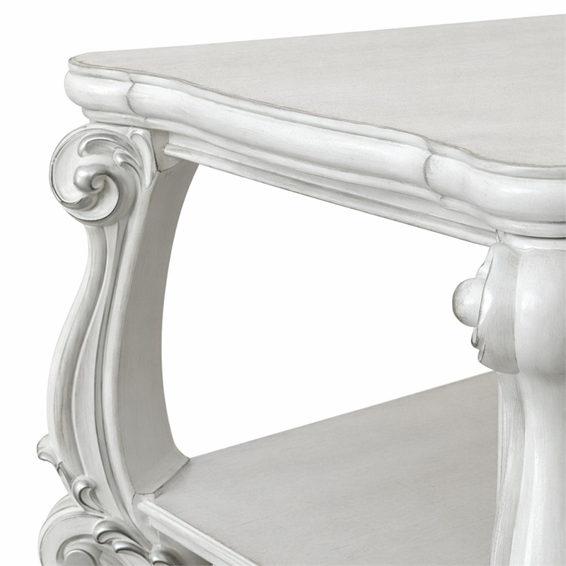 Bowery Hill Square End Table with Scrolled Legs and Lower Shelf