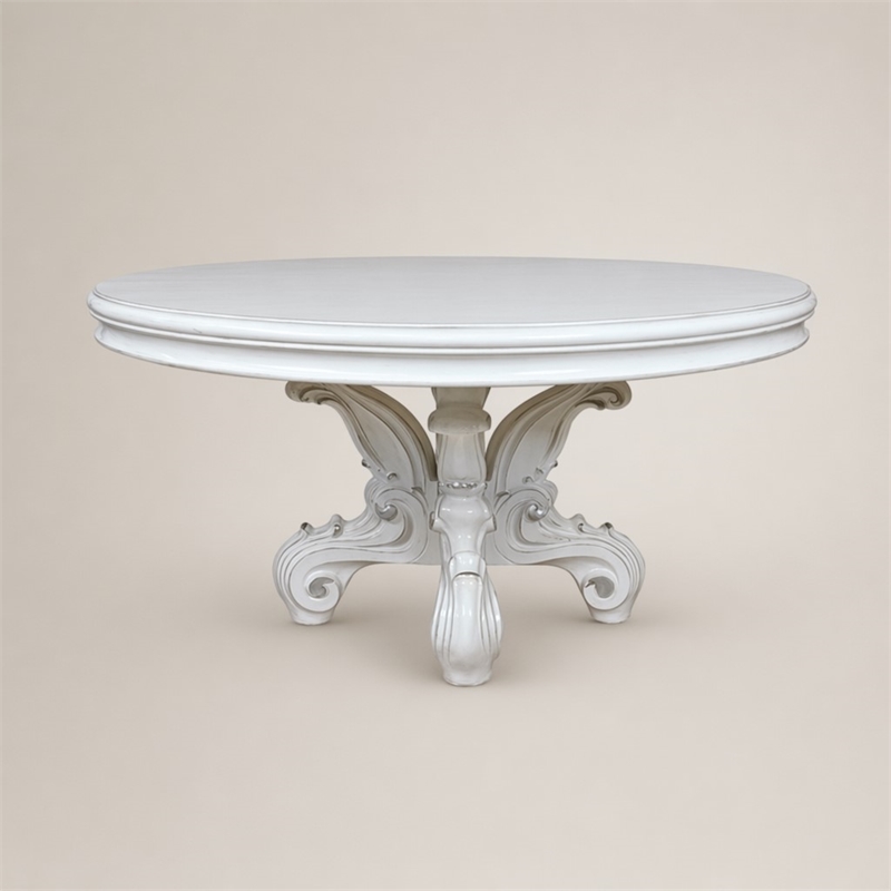 Bowery Hill Round Pedestal Dining Table with Decorative Base