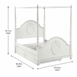 Bowery Hill Transitional Full Poster Bed in Ivory Finish
