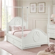 Bowery Hill Transitional Full Poster Bed in Ivory Finish