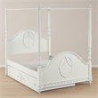 Bowery Hill Transitional Full Poster Bed in Ivory Finish
