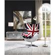 Bowery Hill Fabric Swivel Accent Chair with England Flag Pattern